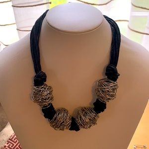 Black and silver statement necklace